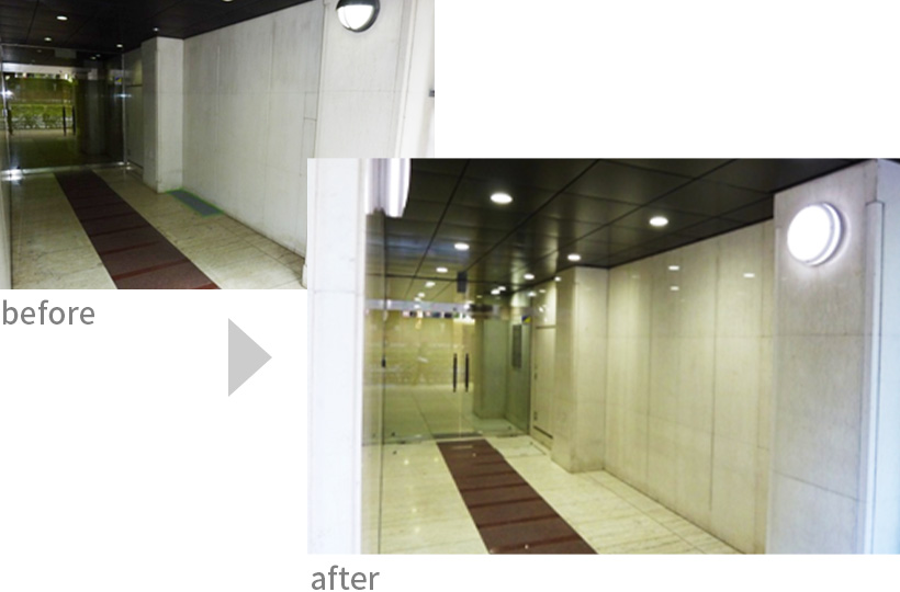 アプローチの改装前後