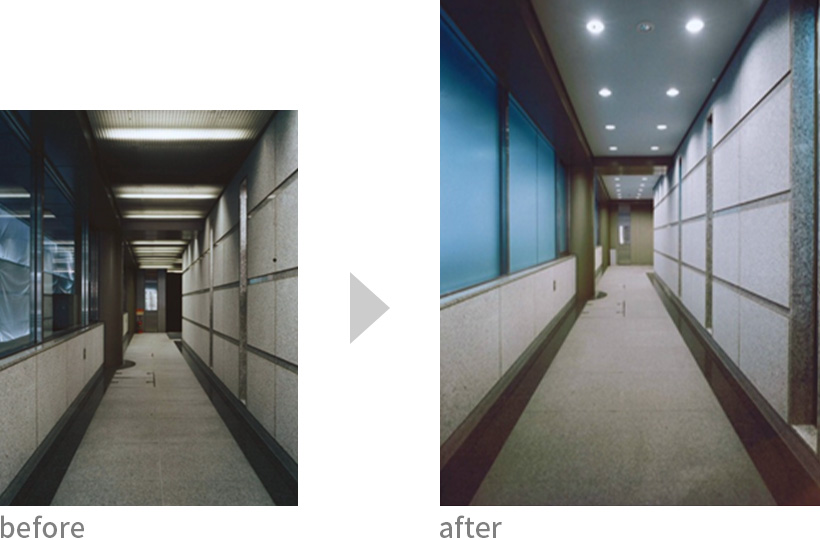 アプローチの改装前後