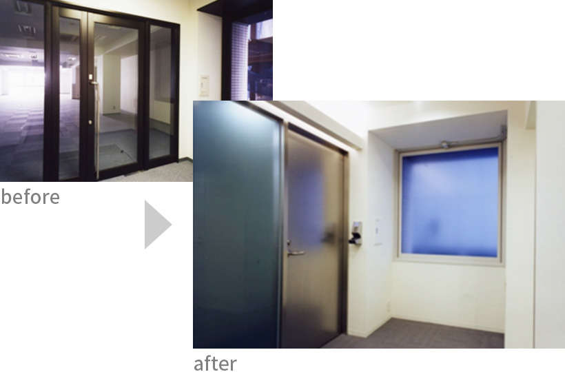 廊下の改装前後