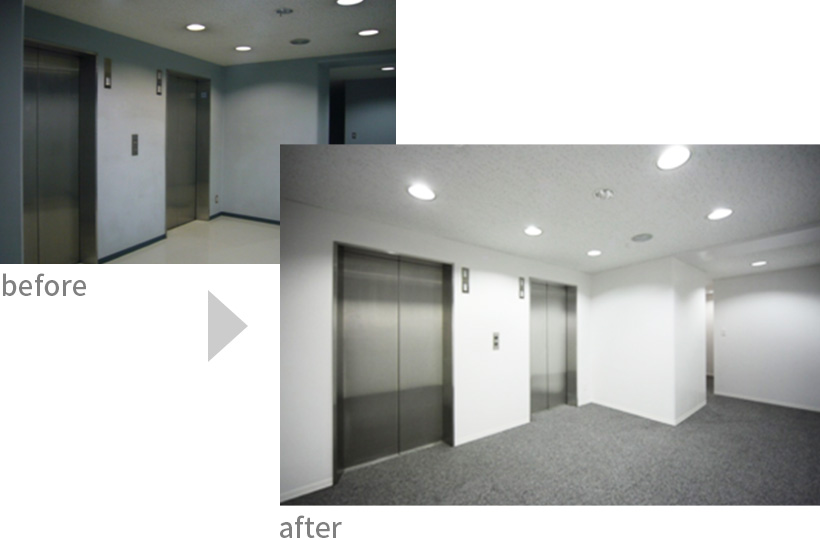 廊下の改装前後
