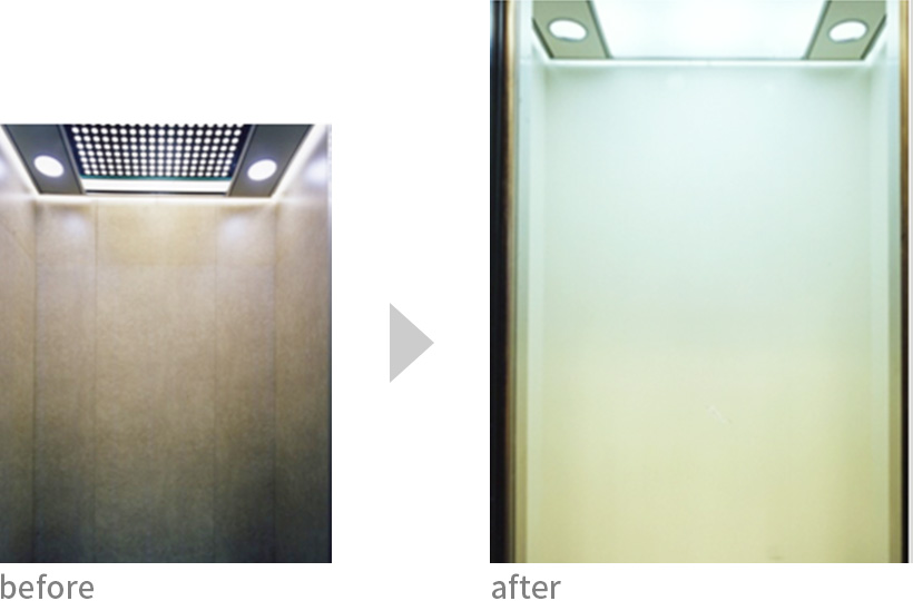エレベーターの改装前後